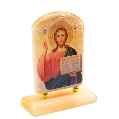 Икона из селенита "Иисус Христос" на подставке, 65*27*80мм