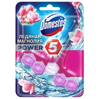 .DOMESTOS Блок д/очищения унитаза Power Ледяная магнолия 55г