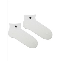 Короткие носки р.35-40 "Mini Print" Звёзда на Белом