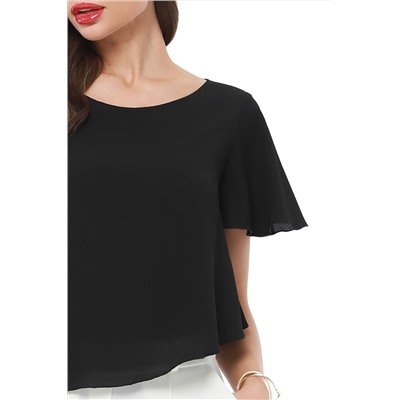 Блузка двойная чёрная с короткими рукавами
