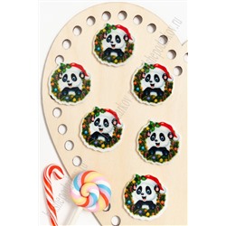 Кабошон-вырубка "Новогодняя панда" 3*3 см (10 шт) SF-5785