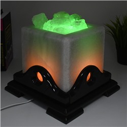 Солевая лампа "Камин" 260*260*230мм 10-14кг, свечение зеленое.