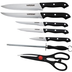 Набор ножей 7 предметов в блистере ВЕ-2236 черная ручка