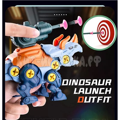 Конструктор Динозавр с отверткой (стреляет присосками) в ассортименте 821, 821