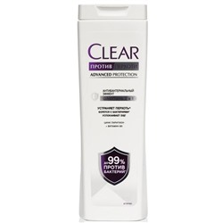 CLEAR Шампунь п/перхоти 380ml  Антибактериальный 2в1