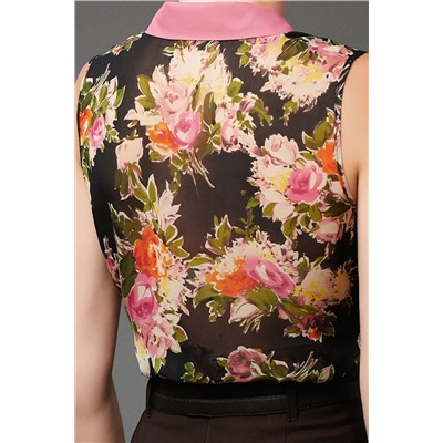 Стильная блузка с цветочным принтом Розочка