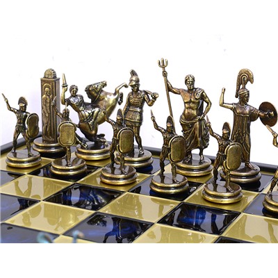 Элитные шахматы "Греческая Мифология" бронза-антик 475*475*75мм