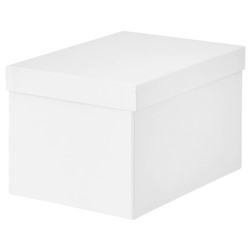 TJENA ТЬЕНА, Коробка с крышкой, белый, 18x25x15 см