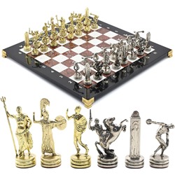 Шахматы подарочные с металлическими фигурами "Метатели дисков", 350*350мм