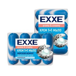 EXXE Мыло-крем   4*90г Морской жемчуг синее (экопак)