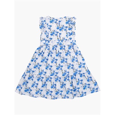 Платье UD 7590 цветы/голуб