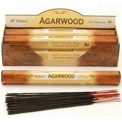 Tulasi AGARWOOD Exotic Incense Sticks, Sarathi (Туласи благовония АГАРОВОЕ ДЕРЕВО, Саратхи), уп. 20 палочек.