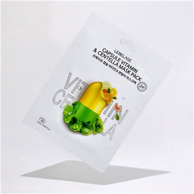 Lebelage Тканевая маска для лица с витамином и центеллой / Capsule Vitamin & Centella Mask Pack, 25 мл