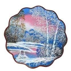 Картина с рисунком из камня зимнее утро "ромашка" 31,5*31,5см, 540г