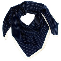 Шелковый платок "Игривый горошек"(темно-синий)