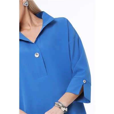 Блузка однотонная синего цвета