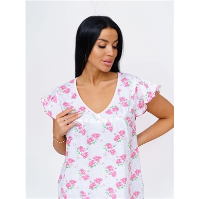 Ночная сорочка женская Текс-Плюс, цвет белый розовый