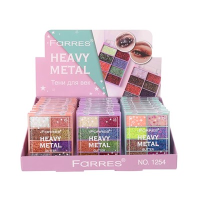 Тени д/век 8-цветные 1254 Havy metal glitter  т.03 Farres