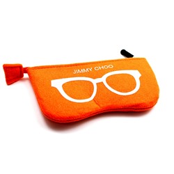Чехол кошелек из войлока на молнии с очками оранжевый