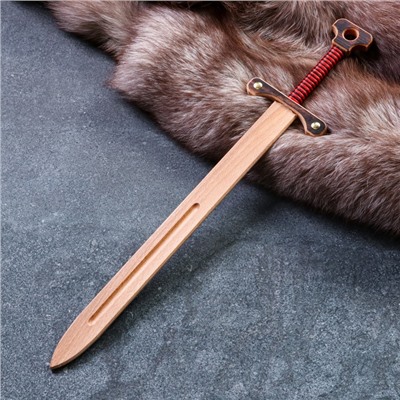 Сувенирное деревянное оружие "Меч двуручный", 52 см, массив бука, микс