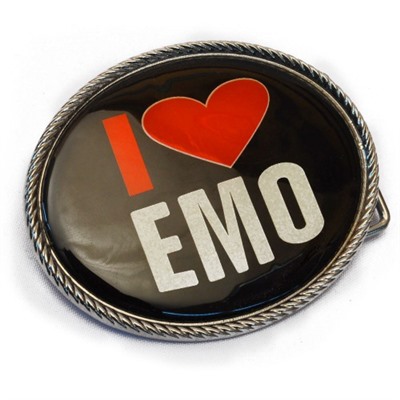 Бляха сменная для ремня "I Love EMO"