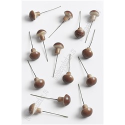 Муляж декоративный грибочки на веточке средние, SF-2325, коричневый (100 шт)