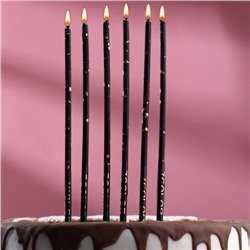 Набор свечей для торта «Империя» (черное золото, 16 см) 6 шт