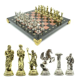 Шахматы подарочные с металлическими фигурами "Геракл", 250*250мм