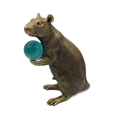 Фигурка из гипса "Крыса с шаром" 145*100*177мм.