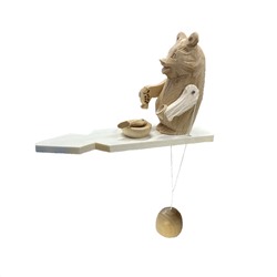 Богородская игрушка "Медведь с рыбой" арт.8720 (РНИ)
