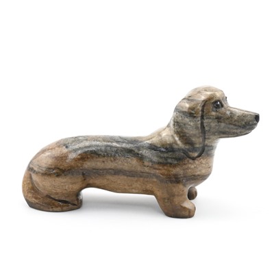 Скульптура из кальцита "Собака Такса" 115*30*60мм