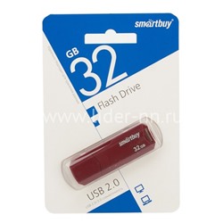 USB Flash  32GB SmartBuy CLUE бордовый 2.0