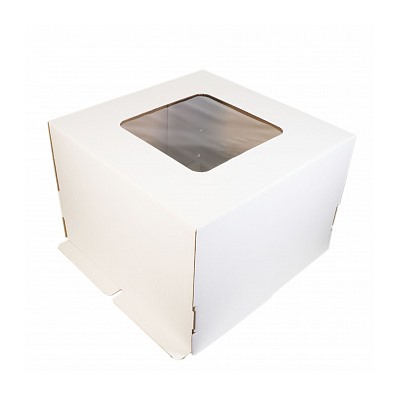 Коробка для торта 35*35*25 см, квадратное окно (самолет) NEW