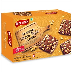 Premium CHOCO KAJU COOKIES, Bikano (ПРЕМИУМ ЧОКО КАДЖУ КУКИС печенье шоколадное с кешью, Бикано), 400 г.