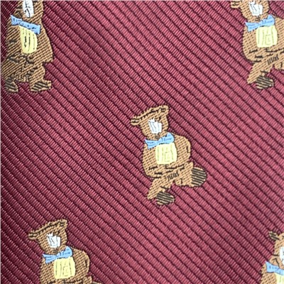 Жаккардовый детский галстук на застежке «Мишки» (ПОДАРОК спиннер)
