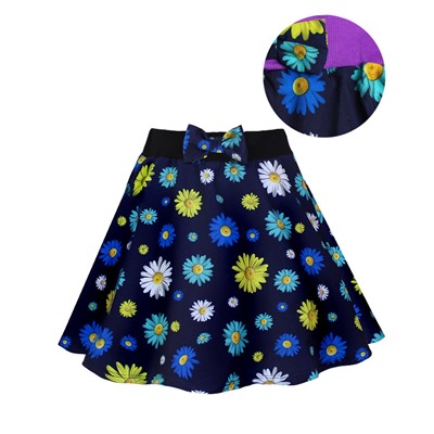 Летняя юбка для девочки в цветочек 79633-ДЛ19