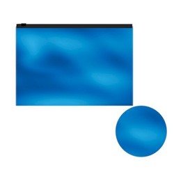 Папка на гибкой молнии  B5 54980 ZIP Glossy Ice Metallic синяя Erich Krause
