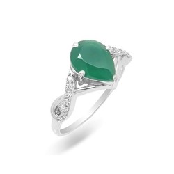 Кольцо из серебра зеленый агат, Ю-Елена