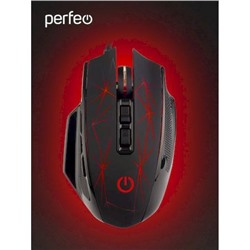 Мышь PERFEO оптическая "OBJECT", 9 кн, USB, черн, GAME DESIGN, 4 цв. подсветка PF_B4890 Perfeo