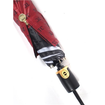 Зонт женский ТриСлона-L 3808,  R=58см,  суперавт;  8спиц,  3слож,  набивной "Эпонж",  красный 244391