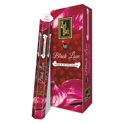 BLACK LOVE fab series Premium Incense Sticks, Zed Black (ЧЁРНАЯ ЛЮБОВЬ премиум благовония палочки, Зед Блэк), уп. 20 палочек.