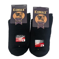 Носки  Жен.  Р-р 37-42 теплые KOMAX (25%бамбук,60%хлопок,15%полиам,лайкра) черн. B2077