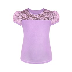 Сиреневая футболка (блузка) для девочки 78776-ДШ22