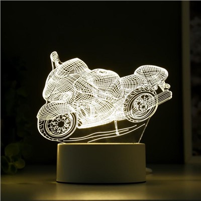 Светильник "Гоночный мотоцикл" LED белый от сети 9,5х16х14 см