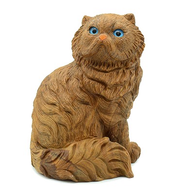 Фигурка кот из яшмы коричневой.
