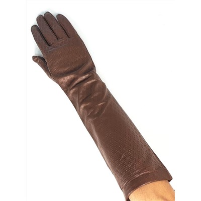 Высокие перчатки из перфорированной натуральной кожи