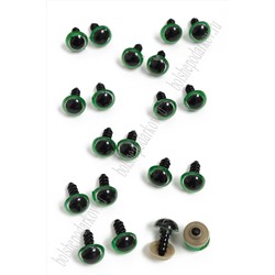 Фурнитура "Глазки для игрушек" 12 мм, с заглушками (20 шт) SF-2140, зеленый
