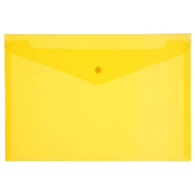 Папка-конверт на кнопке Attomex А4 120мкм желтая