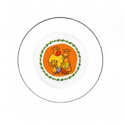 Умка. Тарелка "Оранжевая корова" 19,6см стекло  (упаковывать в пленку) арт.GP51745ORK /24