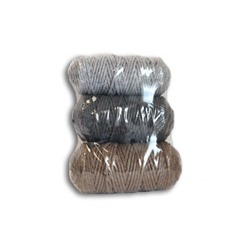 Набор шнуров хлопковых 3мм (светло серый+тёмно серый+серо коричневый)